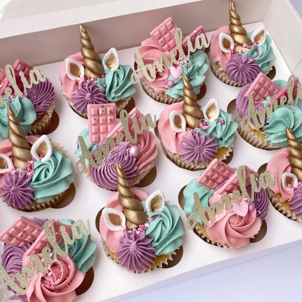 unicorn buttercream cupcakes